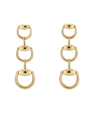 Gucci Horsebit 18k Drop Earrings In Gold