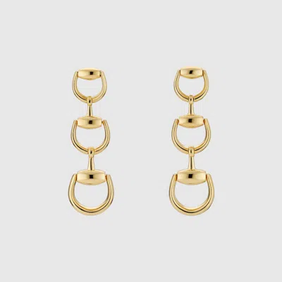 Gucci Horsebit 18k Drop Earrings In Gold