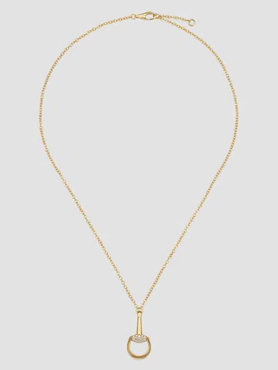 Gucci Horsebit 18k Yellow Gold & 0.21 Tcw Diamond Pendant Necklace