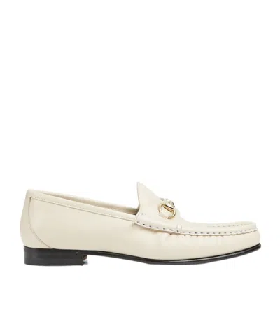 Gucci Horsebit 1953 Horse Title Buckle Loafers In White