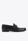 Gucci Horsebit Almond-toe Loafers In Black