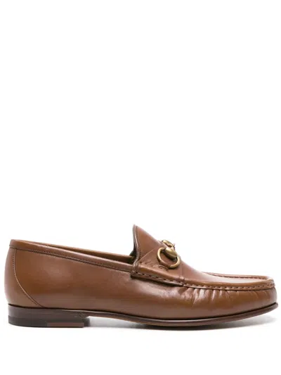 Gucci Horsebit Loafers Gold-tone Hardware In Brown
