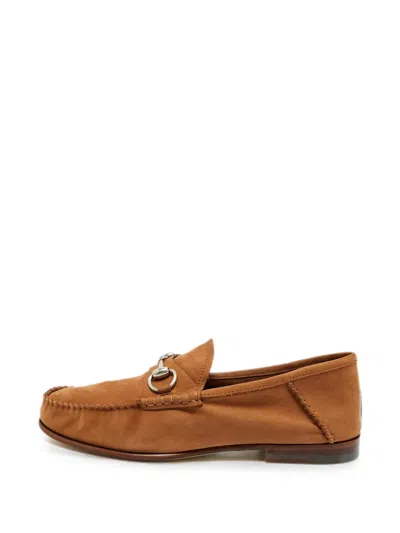 Pre-owned Gucci Horsebit 1953 Leather Loafers In Neutral