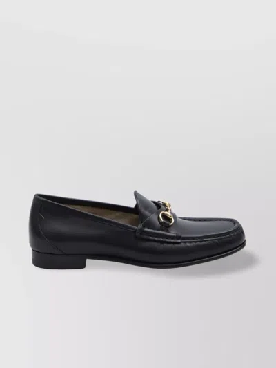Gucci Horsebit 1953 Leather Loafers With Gold-tone Hardware In Gray
