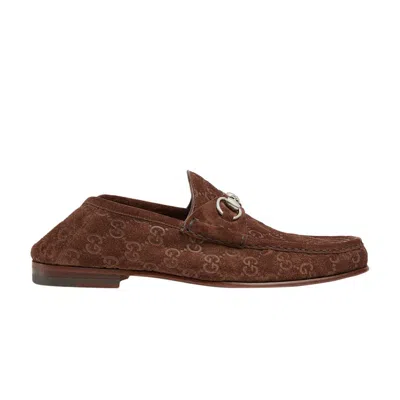 Pre-owned Gucci Horsebit 1953 Loafer 'gg Suede - Dark Brown' | Men's Size 15