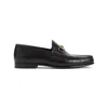 Gucci Horsebit Almond-toe Loafers In Black