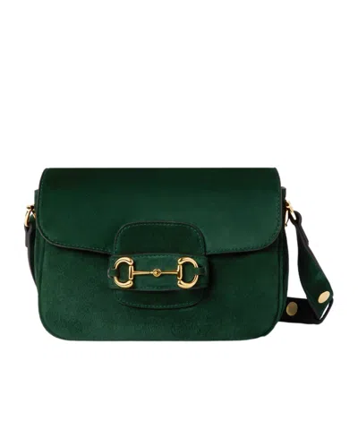 Gucci Horsebit 1955 Aura Mini Shoulder Bag In Green