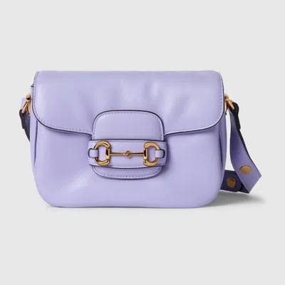 Gucci Horsebit 1955 Aura Mini Shoulder Bag In Purple