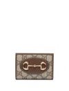 Gucci Women Horsebit 1955 Card Case In Brown