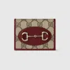 Gucci Horsebit 1955 Card Case Wallet In Beige