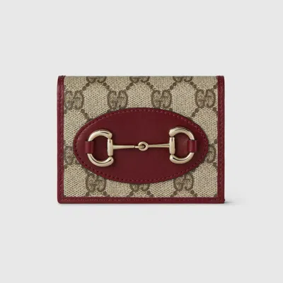 Gucci Horsebit 1955 Card Case Wallet In Beige