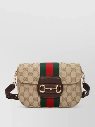 Gucci Horsebit 1955 Fabric Cross-body Bag In Brown