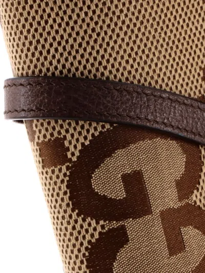 Pre-owned Gucci Horsebit 1955 Flap Jumbo Gg Canvas Mini Crossbody Bag In Brown