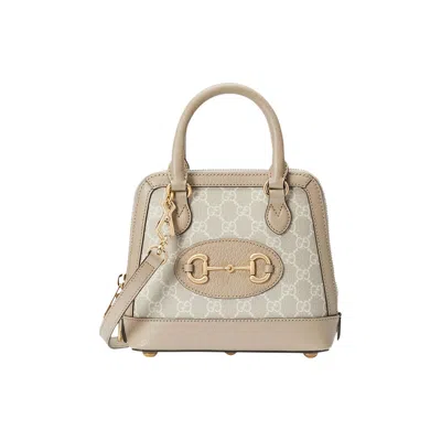 Pre-owned Gucci Horsebit 1955 Gg Mini Bag 'beige/white' | Tan | Women's Size Onesize In Brown