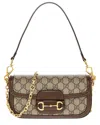 Gucci 1955 Horsebit Gg Canvas Shoulder Bag In Beige