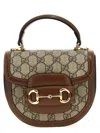 Gucci Women Gg Supreme Fabric Mini Horsebit 1955 Handbag In Brown
