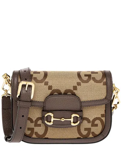 Gucci Horsebit 1955 Jumbo Gg Canvas & Leather Mini Bag In Multi