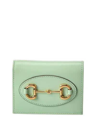 Gucci Horsebit 1955 Leather Card Case In Green