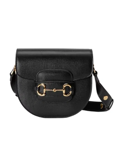 Gucci Horsebit 1955 Leather Crossbody Bag In Black