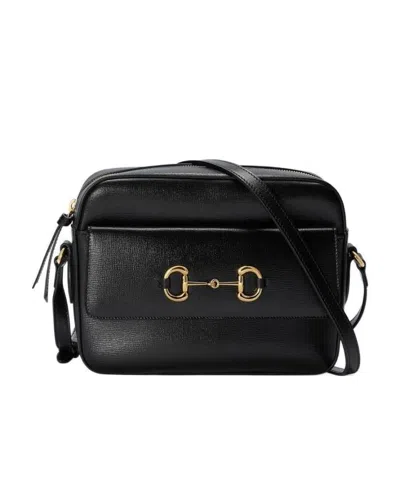 Gucci Horsebit 1955 Leather Crossbody Bag In Black