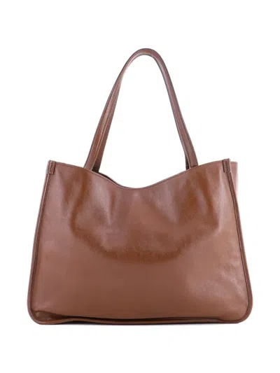 Pre-owned Gucci Horsebit 1955 Leather Medium Tote Bag In Brown