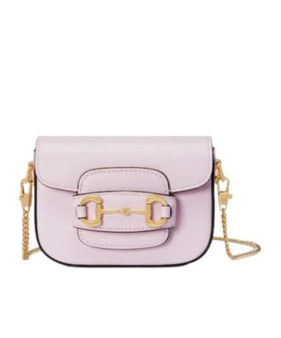 Gucci Horsebit 1955 Leather Mini Bag In Purple