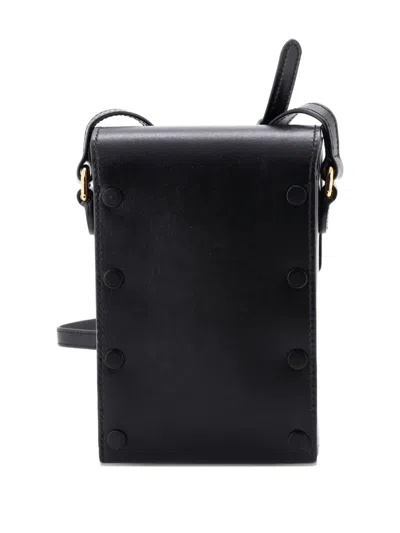 Pre-owned Gucci Horsebit 1955 Leather Mini Crossbody Bag In Black
