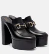 Gucci Horsebit Platform Mules In Calf Leather