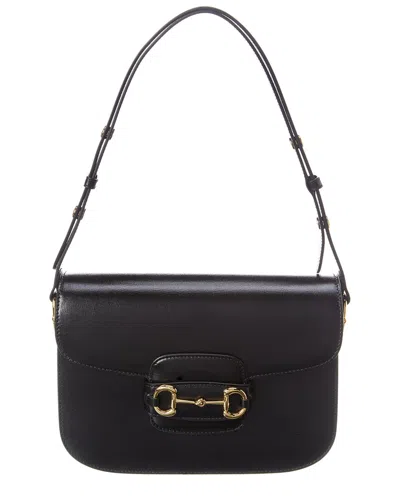 Gucci Horsebit 1955 Leather Shoulder Bag In Black