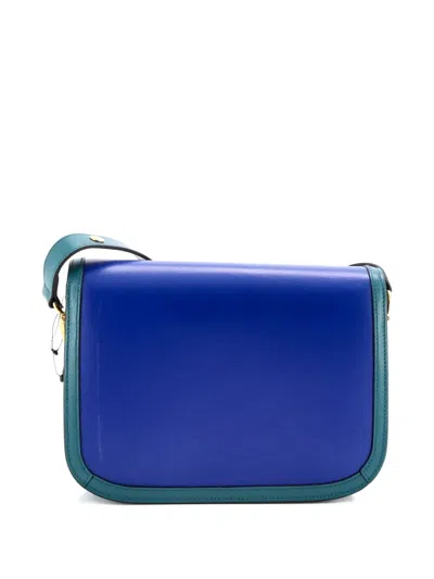 Pre-owned Gucci Horsebit 1955 Leather Small Shoulder Bag In Blue