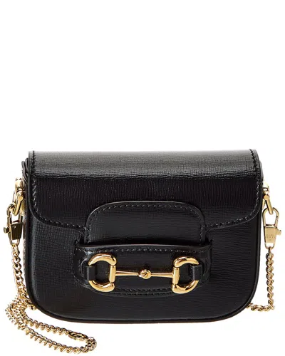 Gucci 1955 Horsebit Mini Grained-leather Shoulder Bag In Black