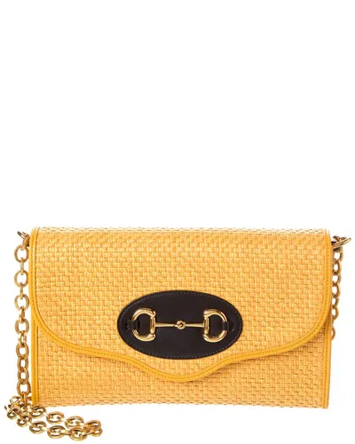 Gucci Horsebit 1955 Leather-trim Shoulder Bag In Yellow