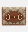 Gucci Horsebit 1955 Leather-trimmed Wallet In Sand