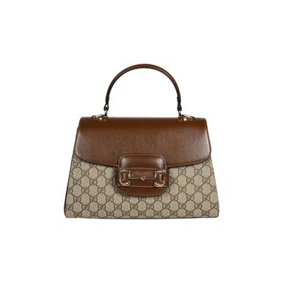 Pre-owned Gucci Horsebit 1955 Medium Bag 'beige/ebony Supreme' In Brown