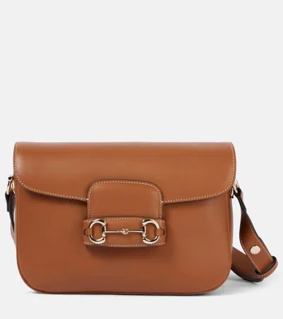 Gucci Horsebit 1955 Medium Leather Shoulder Bag In Brown