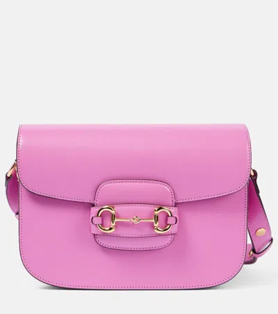 Gucci Horsebit 1955 Medium Leather Shoulder Bag In 粉色