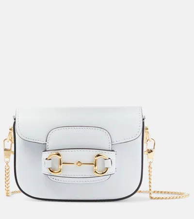 Gucci Horsebit 1955 Mini Leather Crossbody Bag In 蓝色