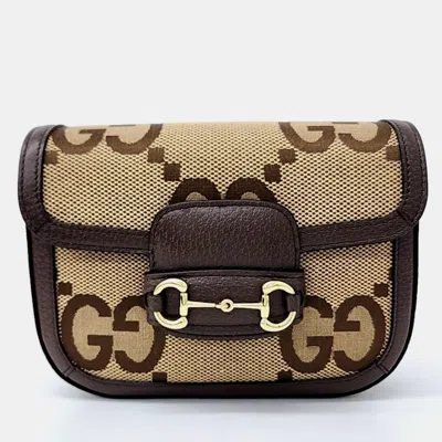 Pre-owned Gucci Horsebit 1955 Mini Bag In Beige