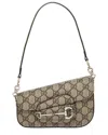 GUCCI GUCCI HORSEBIT 1955 MINI CANVAS & LEATHER SHOULDER BAG