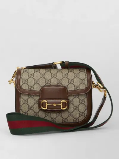 Gucci Horsebit 1955 Mini Canvas Crossbody Bag In Black