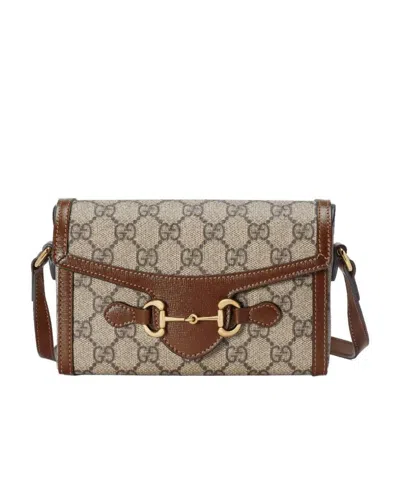 Gucci Mini Horsebit Shoulder Bag In Brown