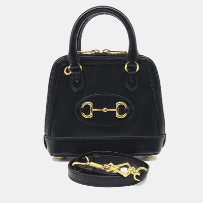 Pre-owned Gucci Horsebit 1955 Mini Top Handle Bag In Black