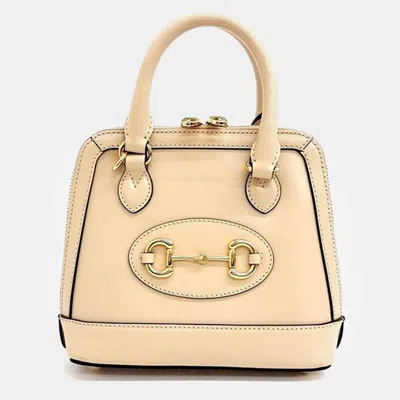 Pre-owned Gucci Horsebit 1955 Mini Top Handle Bag In White