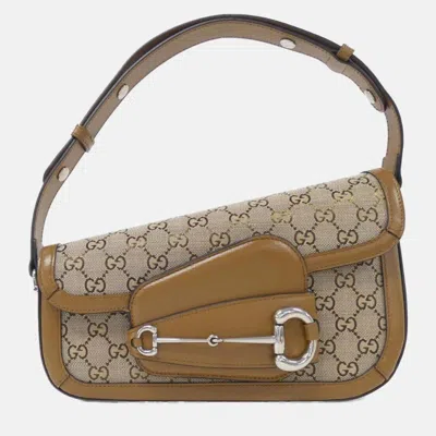 Pre-owned Gucci Horsebit 1955 Shoulder Bag In Sand