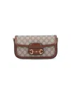 Gucci Horsebit 1955 Canvas Shoulder Bag In Beige