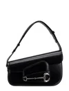 Gucci Leather Shoulder Bag With Iconic Frontal Horsebit In Black