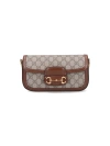 Gucci Horsebit 1955 Canvas Shoulder Bag In Brown