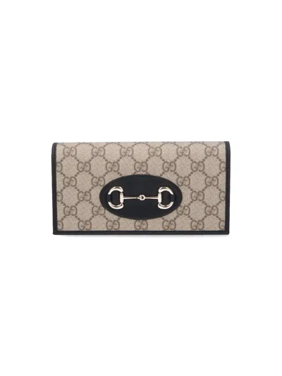 Gucci "horsebit 1955" Shoulder Bag Wallet In Sand