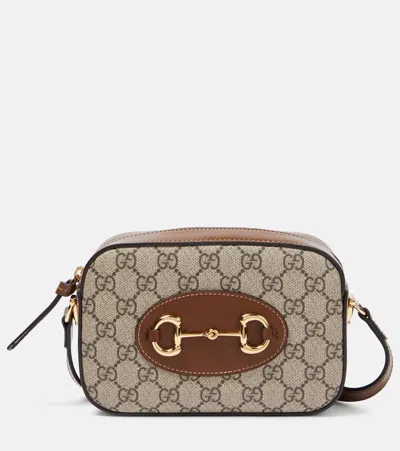 Gucci Horsebit 1955 Small Canvas Crossbody Bag In Brown