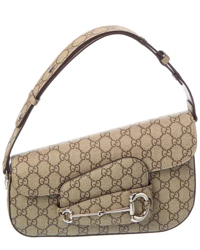 Gucci Horsebit 1955 Small Gg Supreme Canvas & Leather Shoulder Bag